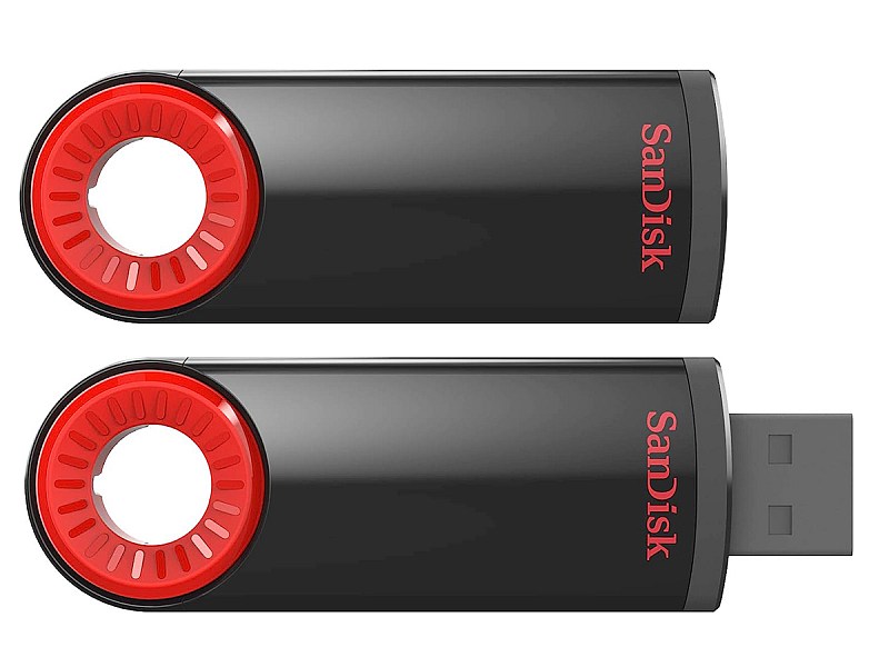 Pendrive SanDisk Cruzer Dial 16GB USB2.0 zamknięty otwarty