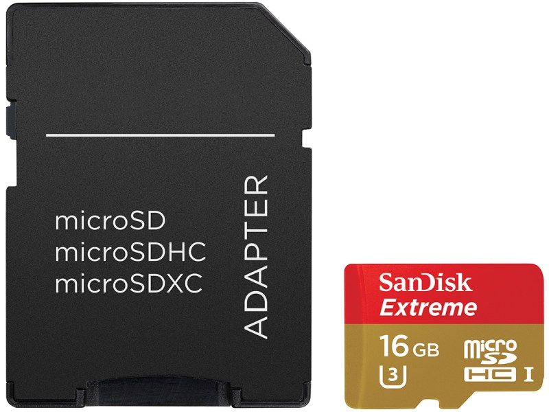 SanDisk Extreme microSDHC 16GB U3 adapter