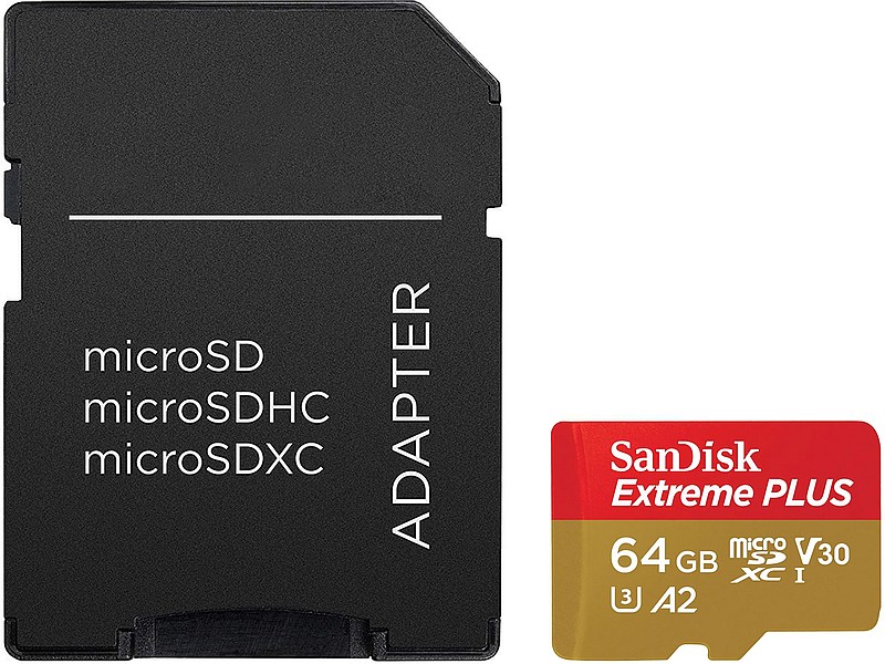 SanDisk Extreme PLUS microSDXC 64GB A2 Class3 170MB/s adapter