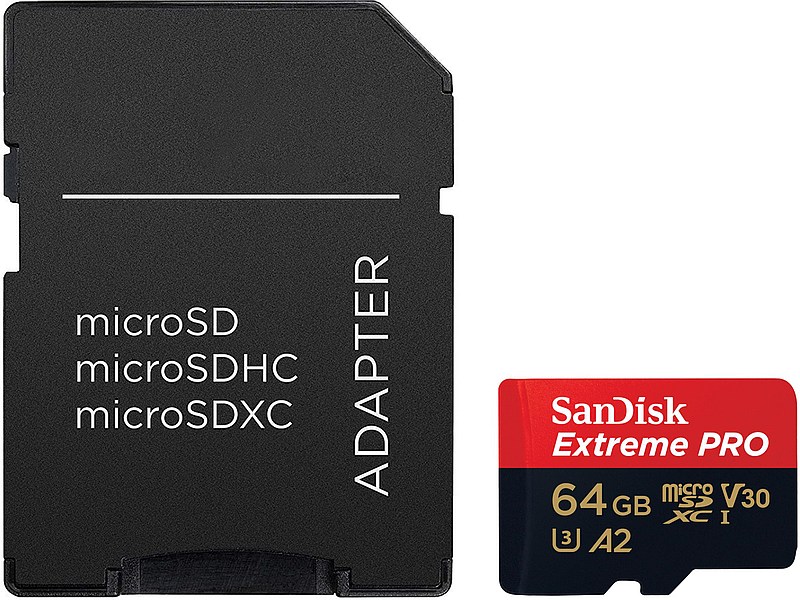 SanDisk Extreme PRO microSDXC 64GB A1 Class3 200MB/s adapter