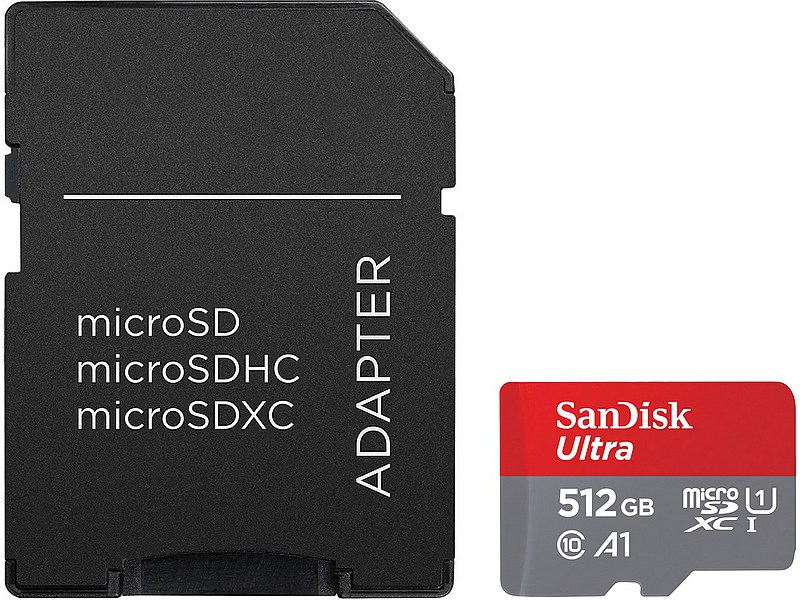 SanDisk Ultra microSDXC 512GB A1 Class10 100MB/s adapter