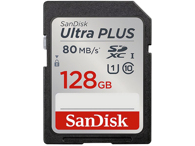 SanDisk Ultra PLUS SDXC 128GB U1 80MB/s przód