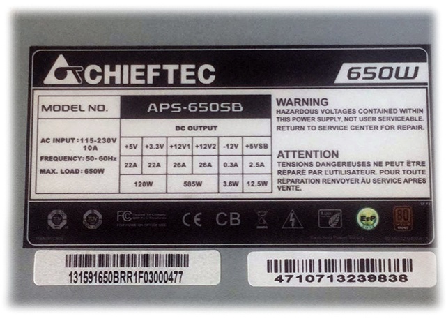 Chieftec APS-650SB 650W