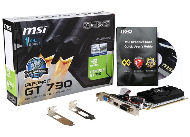 MSI GeForce GT 730 2GB GDDR5 LP zestaw