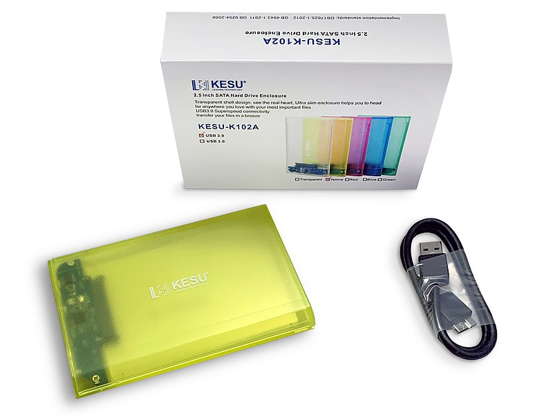 KESU K120A HDD USB 3.0 Yellow zestaw