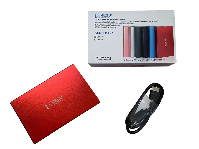 KESU K107 HDD USB 3.0 Red zestaw