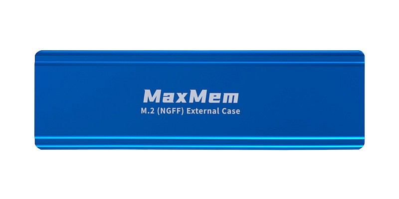 MaxMem SSD M.2 USB-C Blue front