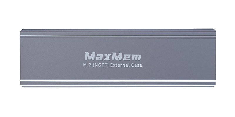 MaxMem SSD M.2 USB-C Gray front