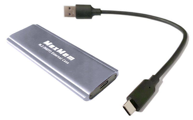 MaxMem SSD M.2 USB-C Gray złącze