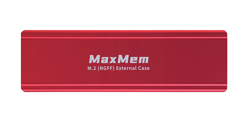 MaxMem SSD M.2 USB-C Red front