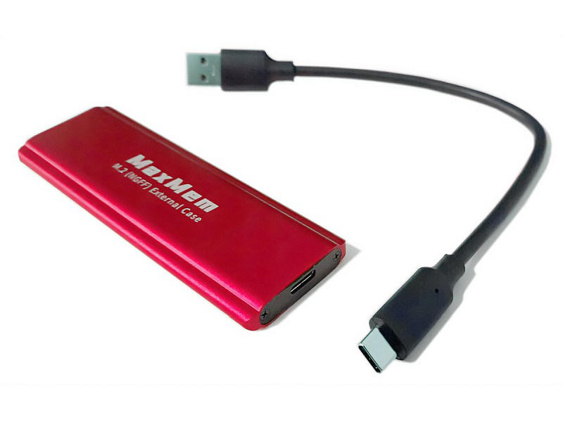 MaxMem SSD M.2 USB-C Red złącze