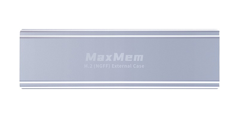 MaxMem SSD M.2 USB-C Silver front