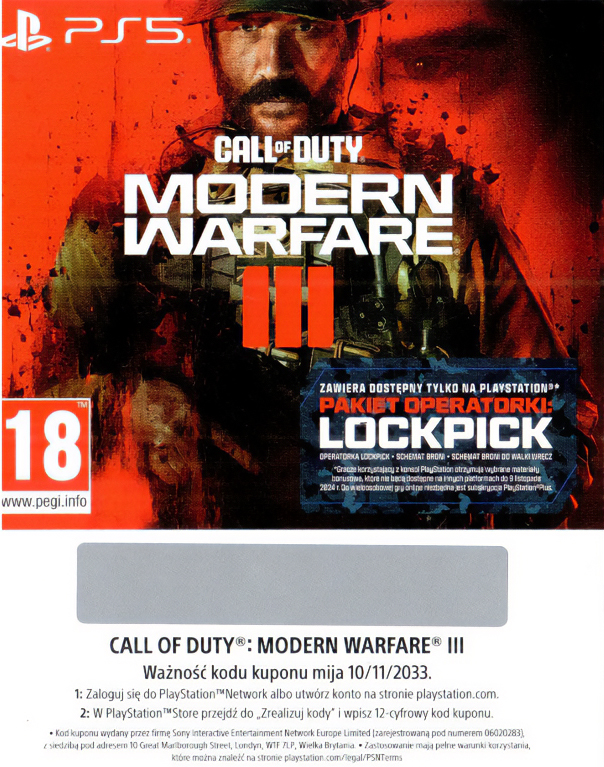 Call of Duty Modern Warfare III PS5 klucz cyfrowy zdrapka