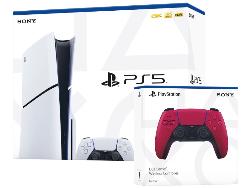 Konsola SONY PlayStation 5 Slim Blu-Ray opakowanie dodatkowy kontroler Cosmic Red