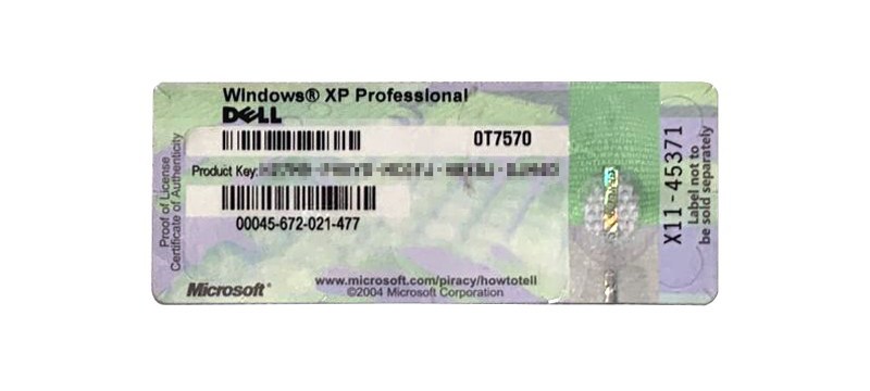 MS Windows XP Professional naklejka COA